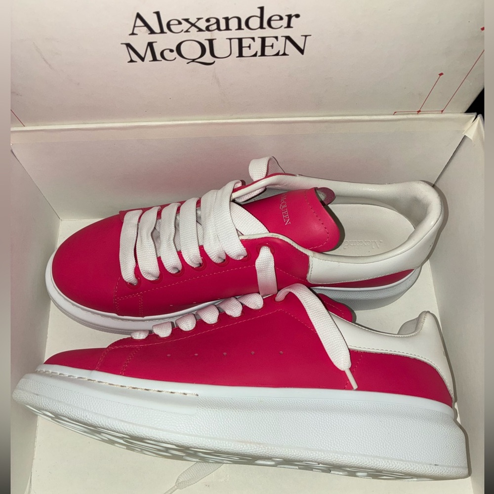 Alexander McQueen Pink and White Sneakers